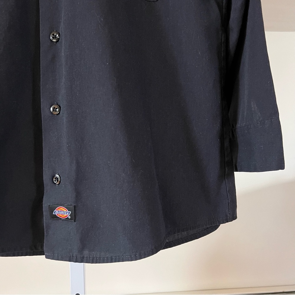 Men’s Dickie’s Long Sleeve Navy Blue Button-Down Work Shirt Small - Picture 5 of 9